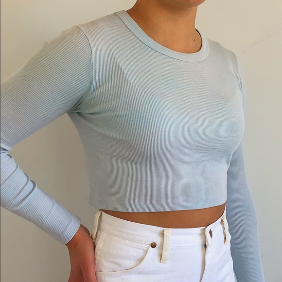 Brandy Melville light blue tie dye long sleeve top - Picture 3 of 3